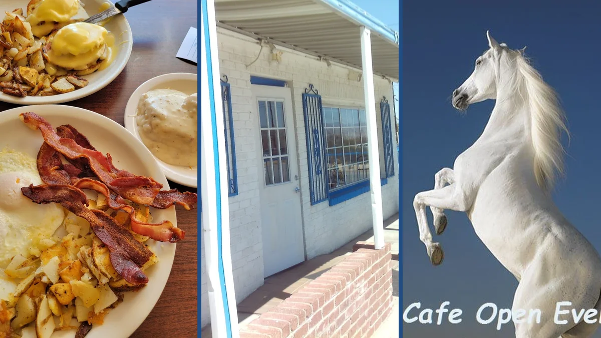 Cozy Western cafe tables and booth seating