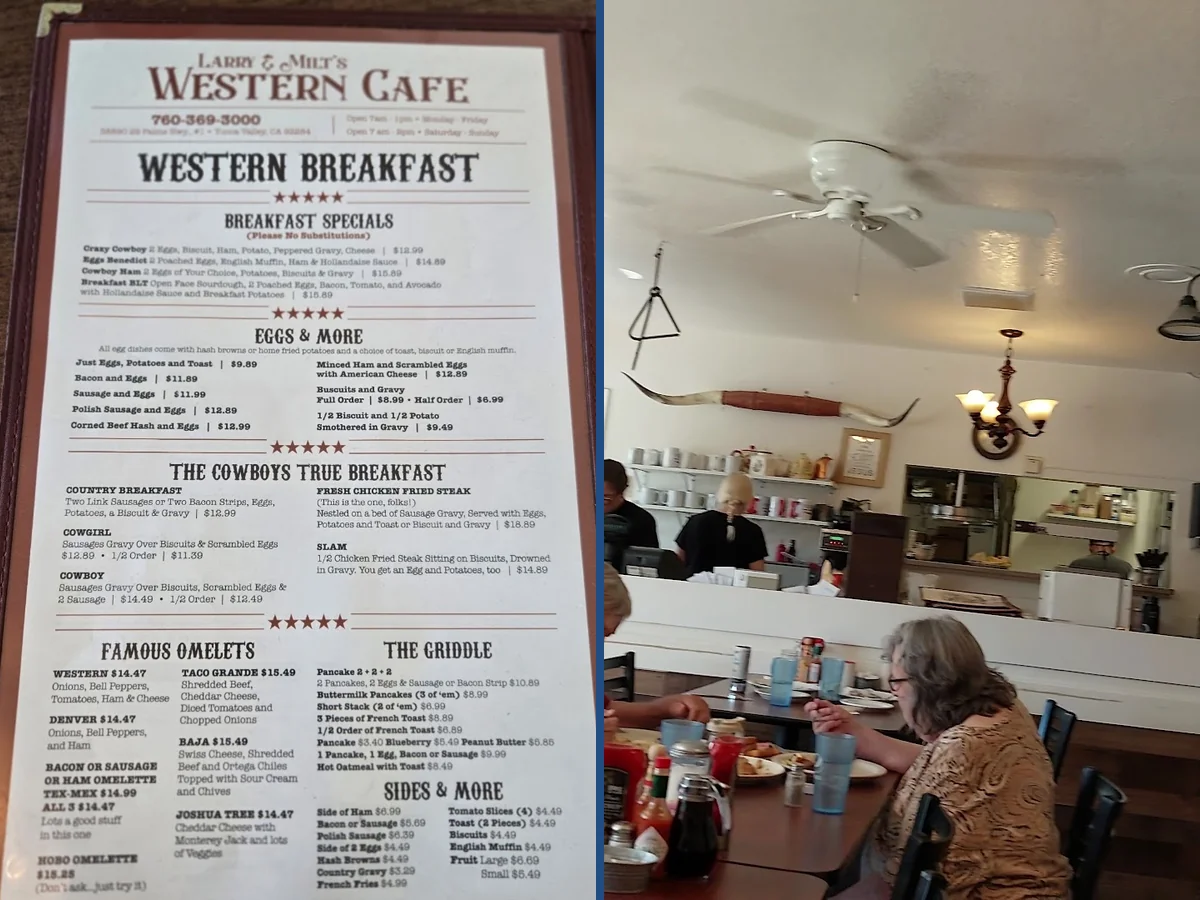 Casual diner dining room with table service